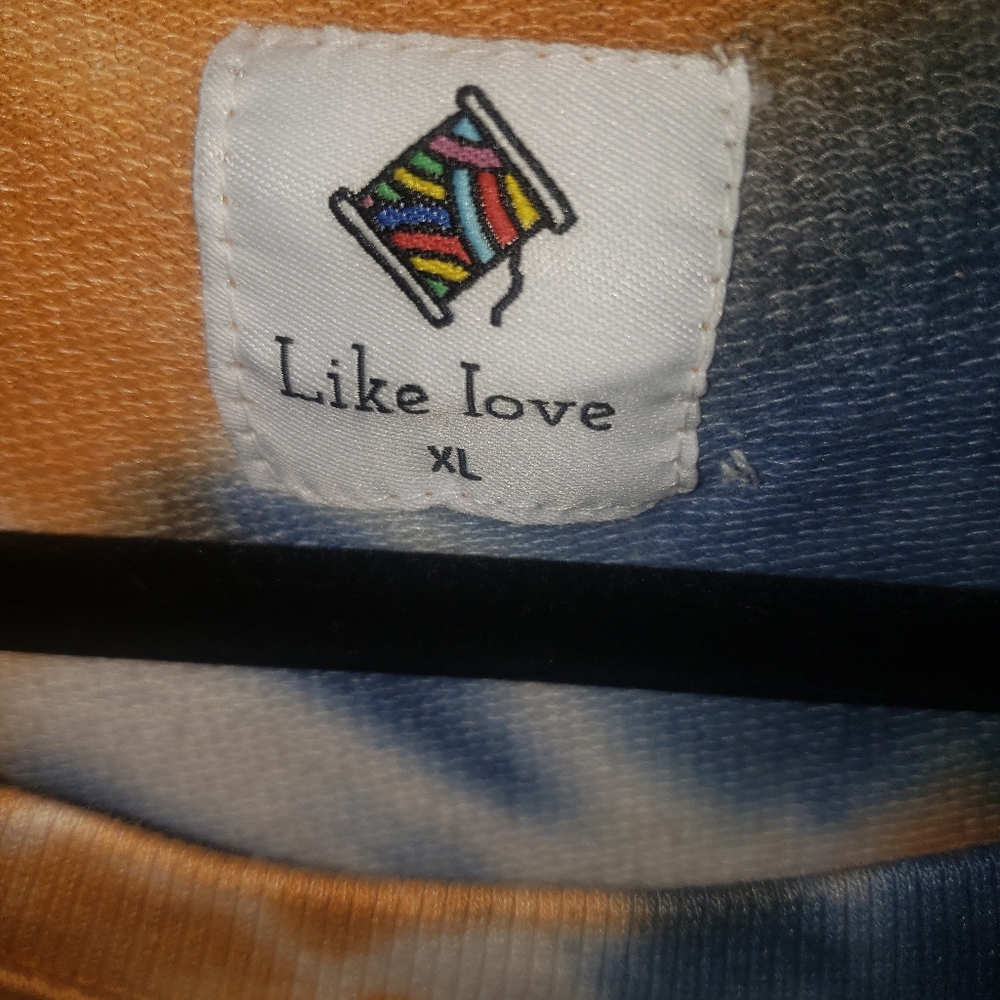Like Love Blue/Orange Tie-Dye Dye Oversized Sweatshirt Size XL - Picture 5 of 7